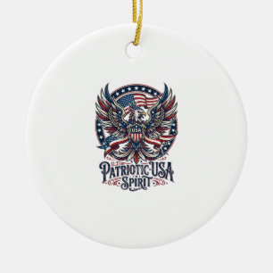 Patriotic Phoenix Hybrid Patriot Animal Hybrid Pat Ceramic Tree Decoration