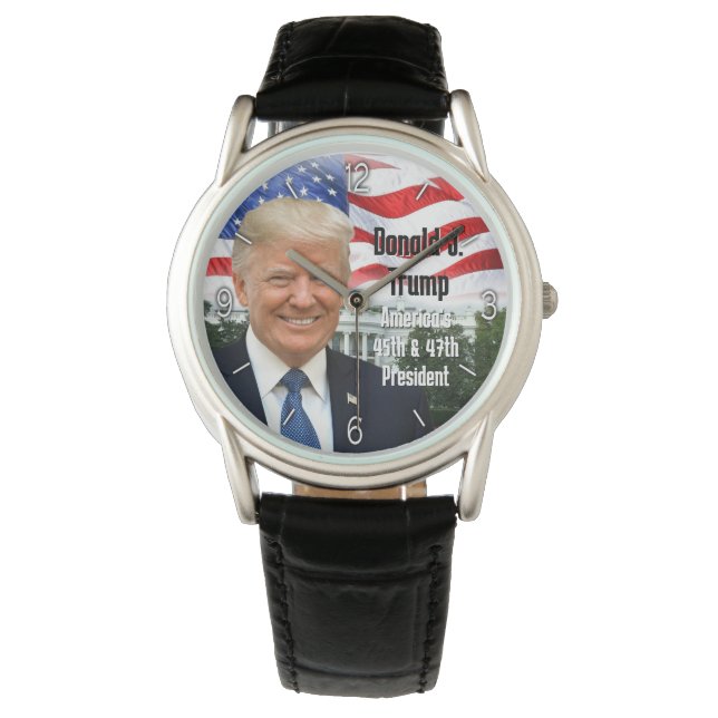 Patriotic Photo 47th President Donald Trump 2024 Watch (Front)