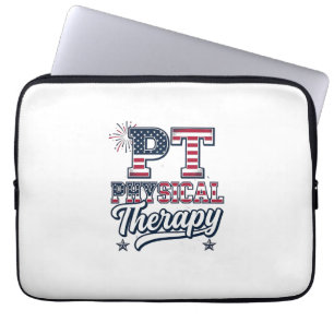 Patriotic Physical Therapy Vintage PT Shirt Design Laptop Sleeve