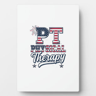 Patriotic Physical Therapy Vintage PT Shirt Design Plaque