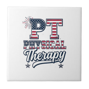 Patriotic Physical Therapy Vintage PT Shirt Design Tile