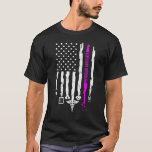Patriotic Physician Associate USA Flag PA Nurses W T-Shirt