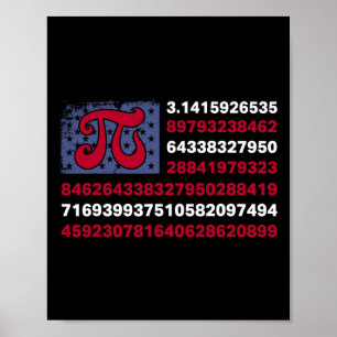 Patriotic Pi Day American Flag Math Teacher 4th Of Poster