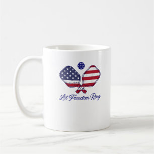 Patriotic Pickleball Let Freedom Ring 4th of July Coffee Mug