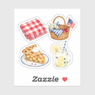 Patriotic Picnic Aesthetic 4th of July Sticker 