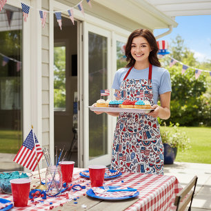 Patriotic picnic pattern apron