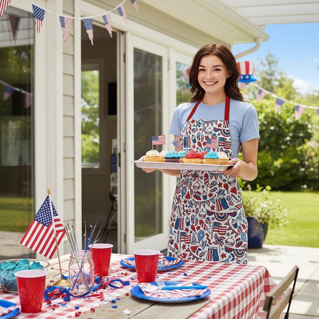 Patriotic picnic pattern  apron (Creator Uploaded)