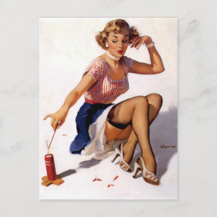 Patriotic Pin-Up Postcard