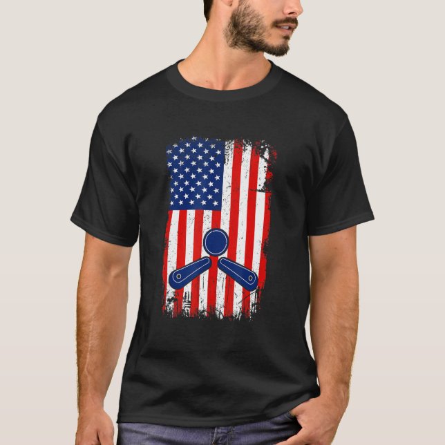 Patriotic Pinball  Pinball Player Arcade  Arcade G T-Shirt (Front)