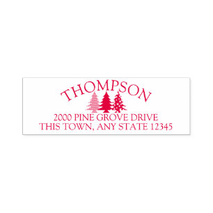 Patriotic Pine Trees Address Self-inking Stamp