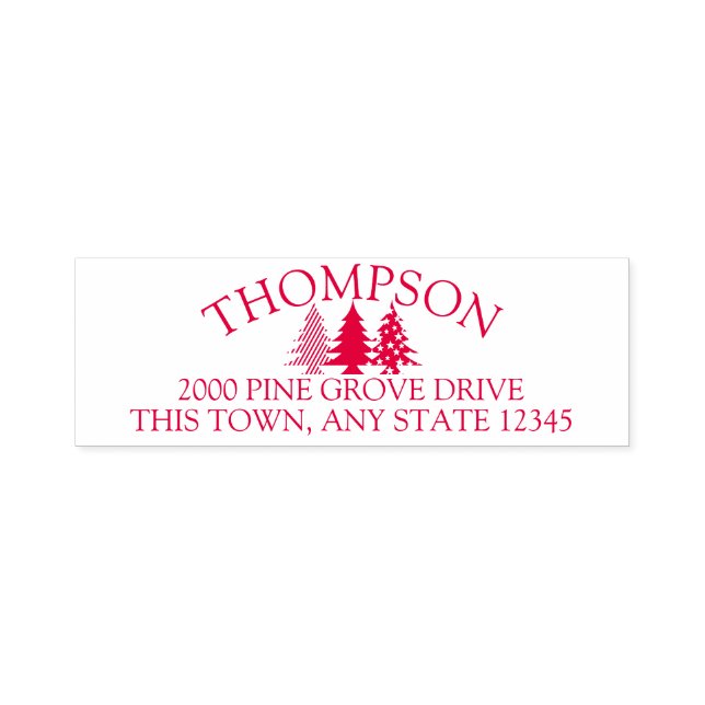 Patriotic Pine Trees Address Self-inking Stamp (Design)