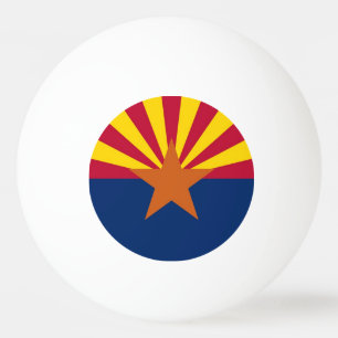 Patriotic ping pong ball with Flag of Arizona