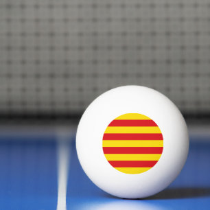 Patriotic ping pong ball with Flag of Catalonia