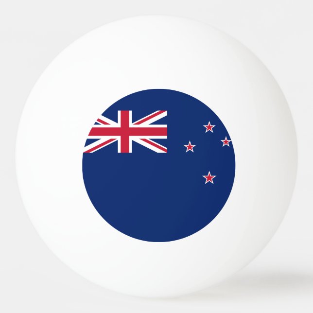 Patriotic ping pong ball with Flag of New Zealand (Front)