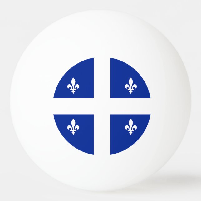 Patriotic ping pong ball with Flag of Quebec (Front)