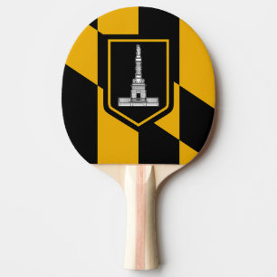 Patriotic, ping pong paddle with Flag of Baltimore