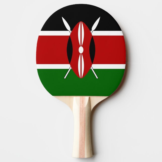 Patriotic, ping pong paddle with Flag of Kenya (Back)