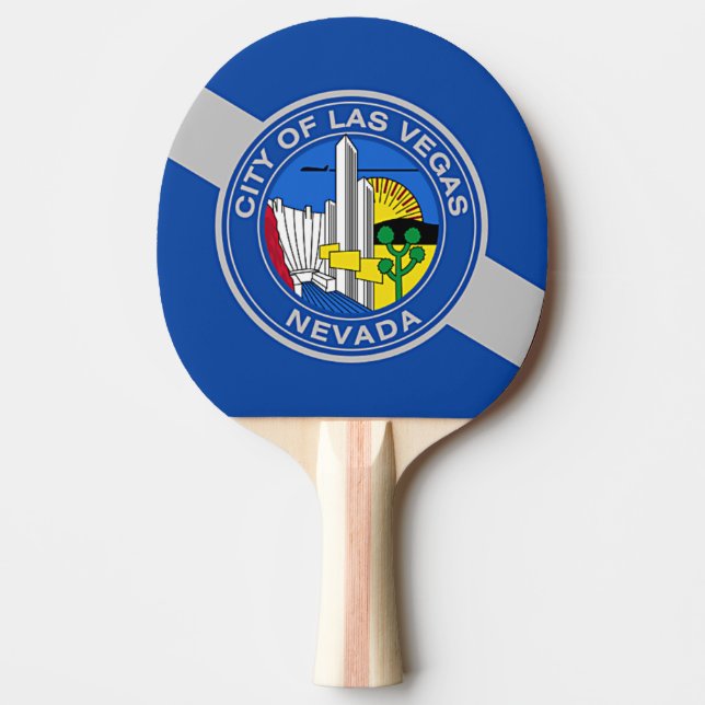 Patriotic, ping pong paddle with Flag of Las Vegas (Front)