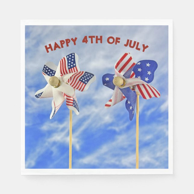 patriotic pinwheel 4th of July Napkin (Front)
