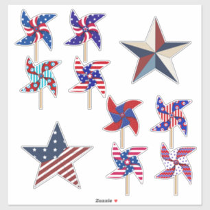 Patriotic Pinwheels and Stars   July 4th