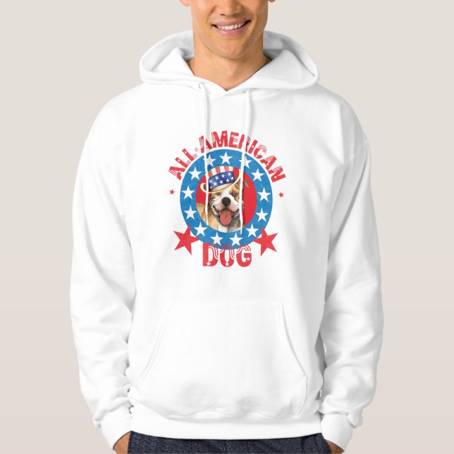 Patriotic Pit Bull Terrier Hoodie (Front)