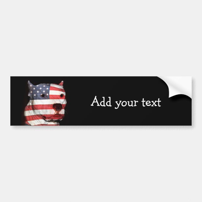 Patriotic pitbull bumper sticker (Front)