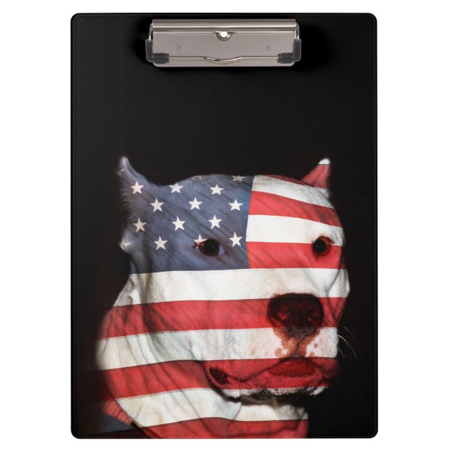Patriotic pitbull clipboard (Front)