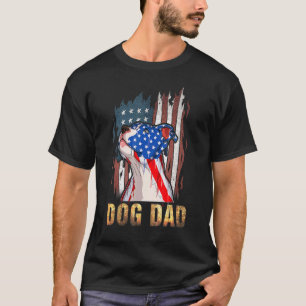 Patriotic Pitbull Dad  4th Of July American Flag U T-Shirt