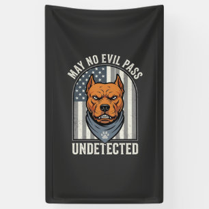 Patriotic Pitbull Guard Dog Banner
