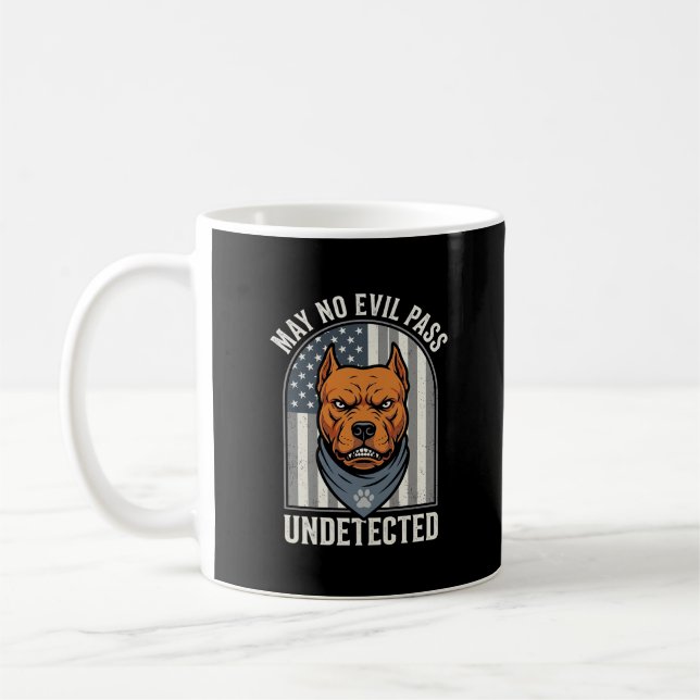 Patriotic Pitbull Guard Dog Coffee Mug (Left)