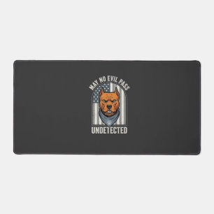 Patriotic Pitbull Guard Dog Desk Mat