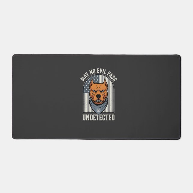 Patriotic Pitbull Guard Dog Desk Mat (Front)