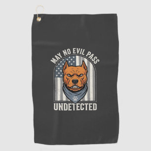 Patriotic Pitbull Guard Dog Golf Towel