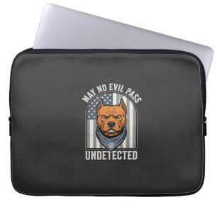 Patriotic Pitbull Guard Dog Laptop Sleeve