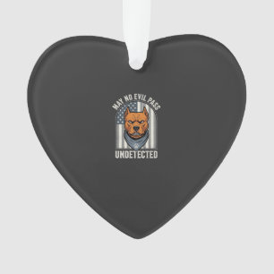 Patriotic Pitbull Guard Dog Ornament