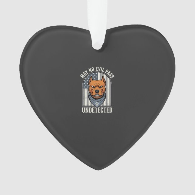 Patriotic Pitbull Guard Dog Ornament (Front)