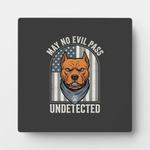 Patriotic Pitbull Guard Dog Plaque