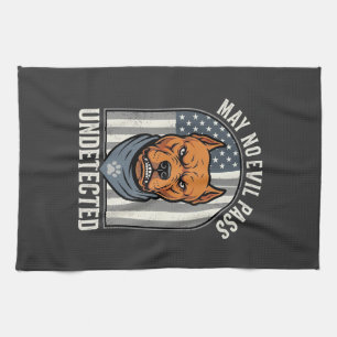 Patriotic Pitbull Guard Dog Tea Towel
