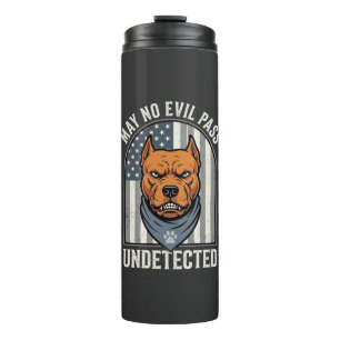 Patriotic Pitbull Guard Dog Thermal Tumbler