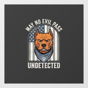 Patriotic Pitbull Guard Dog Window Cling