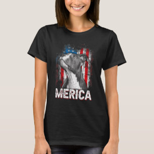Patriotic Pitbull Vintage American Flag Dog T-Shirt
