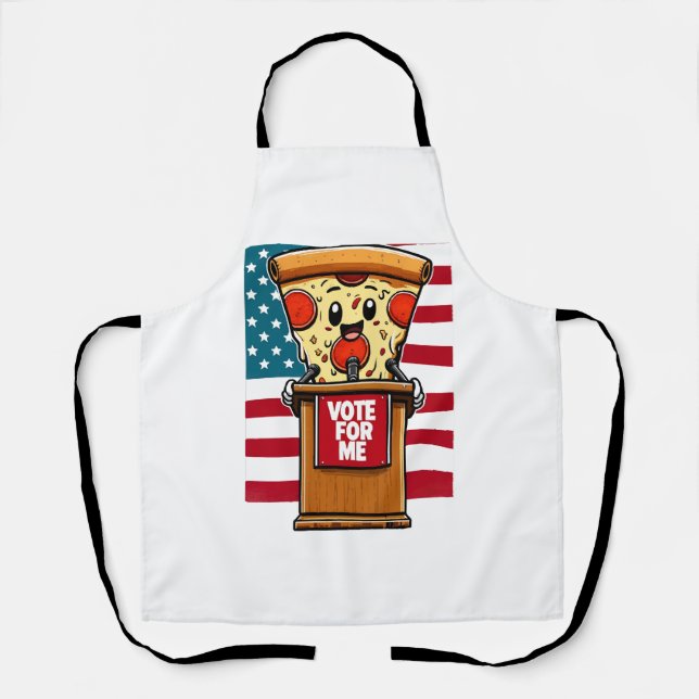 patriotic pizza vote for me apron (Front)