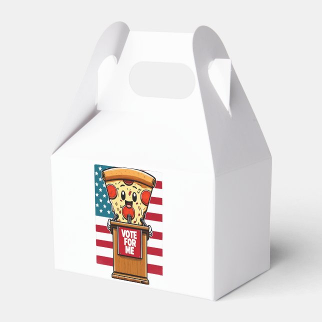 patriotic pizza vote for me favour box (Front Side)
