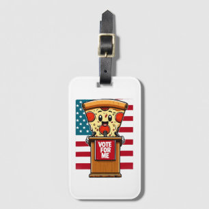 patriotic pizza vote for me luggage tag