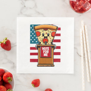 patriotic pizza vote for me napkin