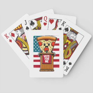 patriotic pizza vote for me playing cards