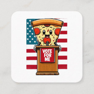 patriotic pizza vote for me square business card