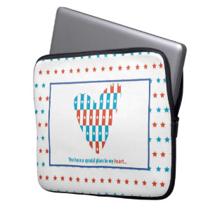 Patriotic Place In Heart, Support Encouragement Laptop Sleeve