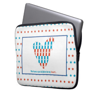 Patriotic Place In Heart, Support Encouragement Laptop Sleeve