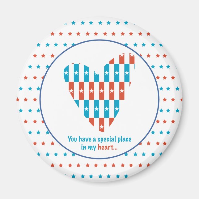 Patriotic Place In Heart, Support Encouragement Magnet (Front)